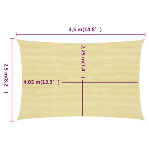 Parasoll & solskydd - Living Solsegel 160 g/m² beige 2,5x4,5 m HDPE
