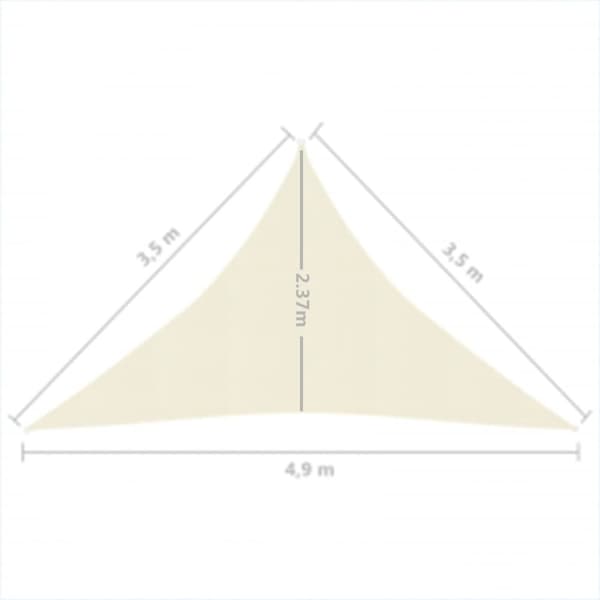 Parasoller og solskærme - Living solsejl 160 g/m² 3,5x3,5x4,9 m HDPE cremefarvet