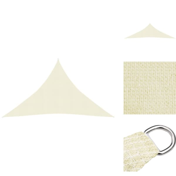 Parasoller og solskærme - Living solsejl 160 g/m² 3,5x3,5x4,9 m HDPE cremefarvet
