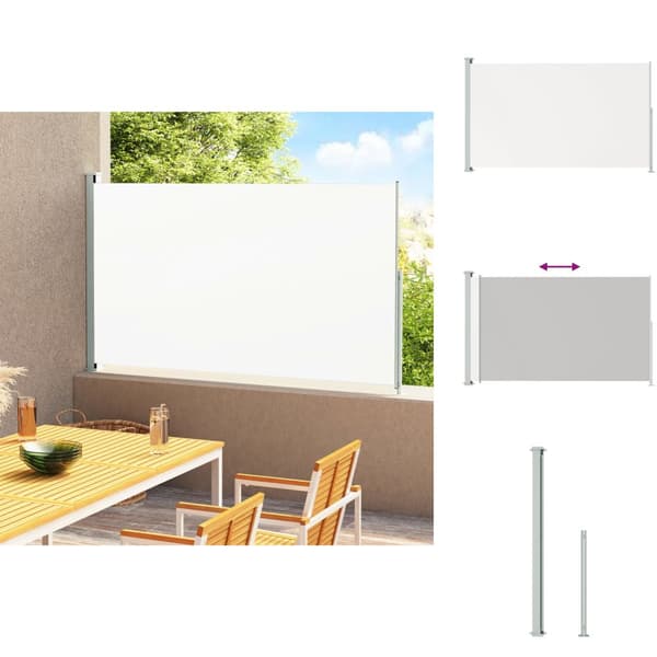 Parasoller og solskærme - Living sammenrullelig sidemarkise til terrassen 200x300 cm cremefarvet