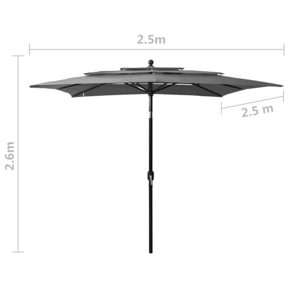 Parasoll & solskydd - Living Trädgårdsparasoll med aluminiumstång 2,5x2,5 m antracit