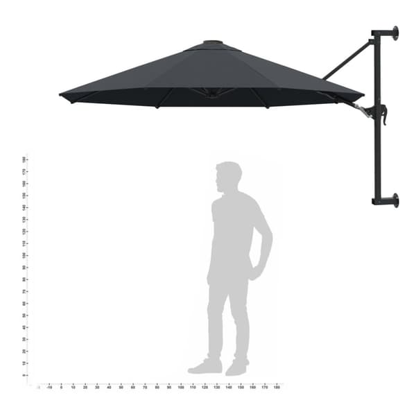 Päivän- & aurinkovarjot - Living Seinäkiinnitteinen aurinkovarjo 300 cm antrasiitti