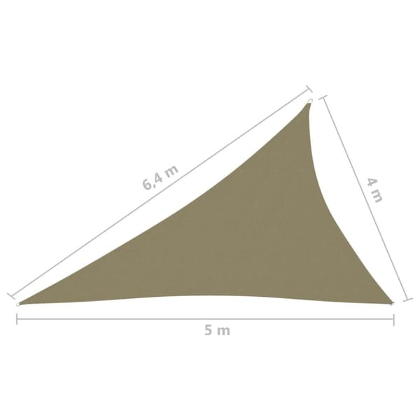 Parasoller og solskærme - Living solsejl 4x5x6,4 m trekantet oxfordstof beige
