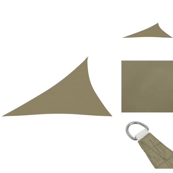 Parasoller og solskærme - Living solsejl 4x5x6,4 m trekantet oxfordstof beige