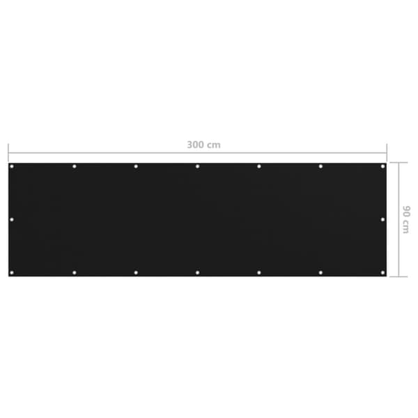 Päivän- & aurinkovarjot - Living Parvekkeen suoja musta 90x300 cm Oxford kangas