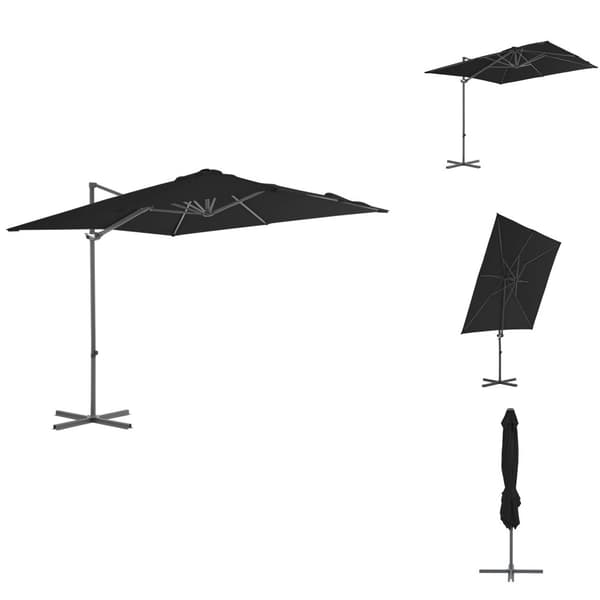 Parasoll & solskydd - Living Frihängande parasoll med stålstång svart 250x250 cm