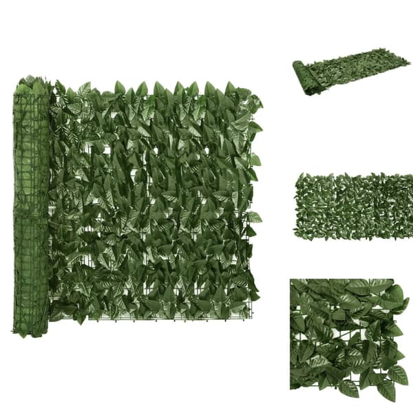 Parasoller og solskærme - Living altanafskærmning 400x75 cm mørkegrønne blade