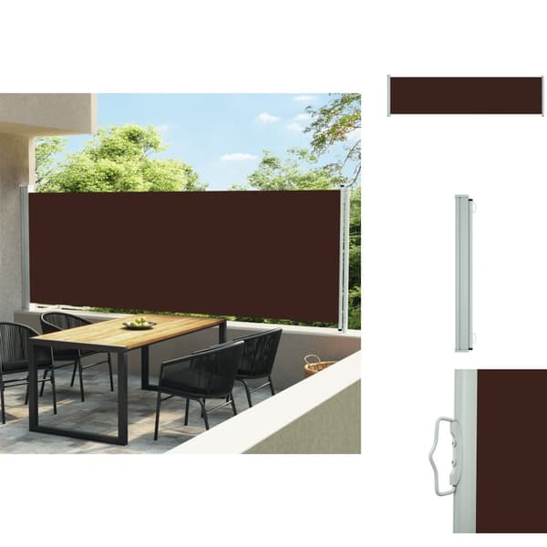 Päivän- & aurinkovarjot - Living Sisäänvedettävä terassin sivumarkiisi 600x160 cm ruskea