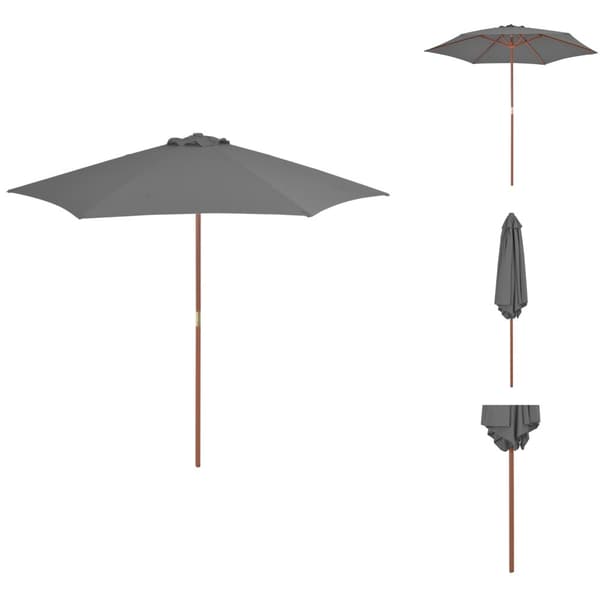 Päivän- & aurinkovarjot - Living Aurinkovarjo puurunko 270 cm antrasiitti