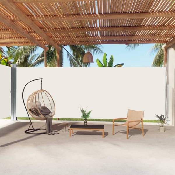Parasoller og solskærme - Living sammenrullelig sidemarkise 220x1000 cm cremefarvet