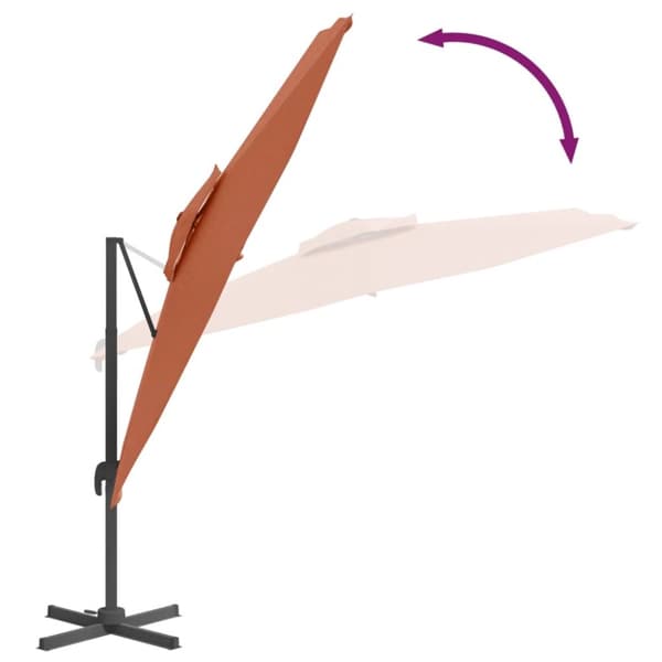Parasoll & solskydd - Living Frihängande parasoll med ventilation terrakotta 300x300 cm