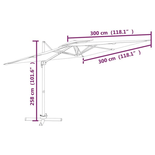 Parasoll & solskydd - Living Frihängande parasoll med ventilation terrakotta 300x300 cm