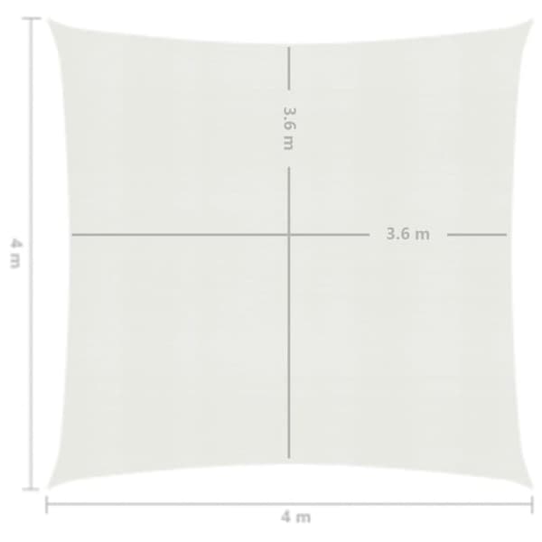 Parasoller og solskærme - Living solsejl 4x4 m 160 g/m² HDPE hvid