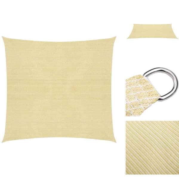Päivän- & aurinkovarjot - Living Aurinkopurje 160 g/m² beige 4,5x4,5 m HDPE