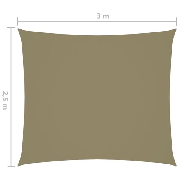 Parasoller og solskærme - Living solsejl 2,5x3 m rektangulær oxfordstof beige