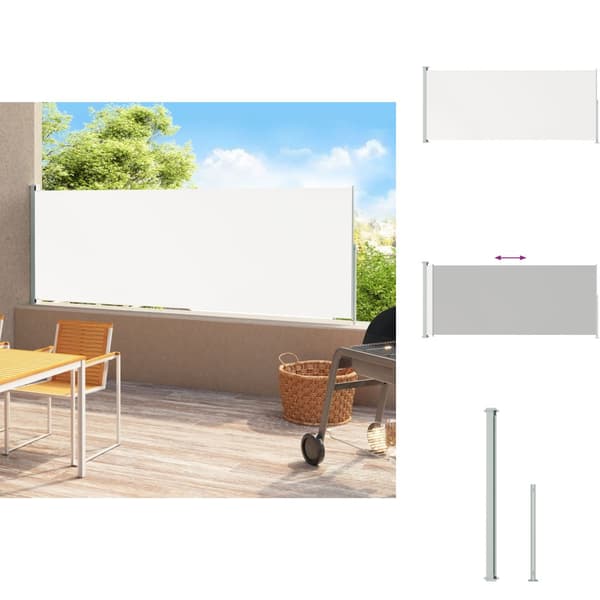 Päivän- & aurinkovarjot - Living Sisäänvedettävä terassin sivumarkiisi 200x500 cm kerma