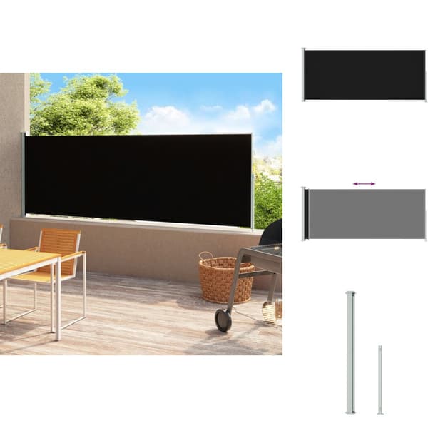 Parasoll & solskydd - Living Infällbar sidomarkis 220x500 cm svart