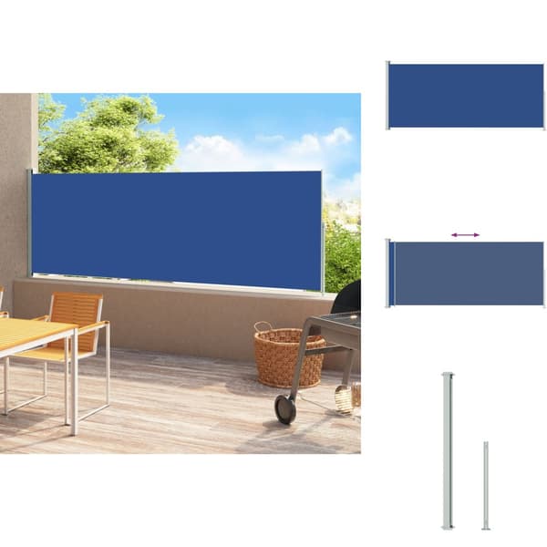 Päivän- & aurinkovarjot - Living Sisäänvedettävä terassin sivumarkiisi 180x500 cm sininen