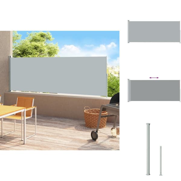 Parasoller og solskærme - Living sammenrullelig sidemarkise til terrassen 200x500 cm grå