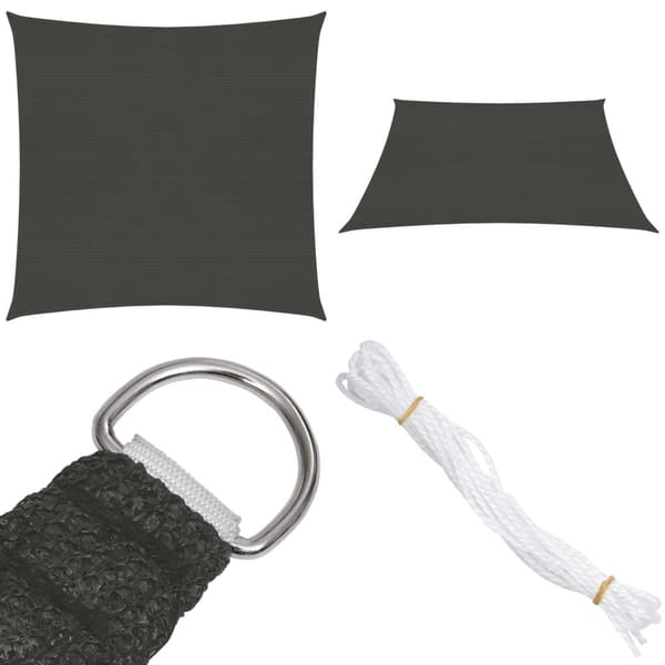 Solsegel 160 g/m² antracit 5x5 m HDPE - Solsegel - Solskydd - Home & Living