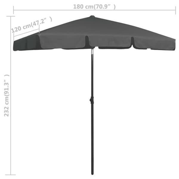 Strandparasoll antracit 180x120 cm - Strandparasoll - Parasoll - Home & Living