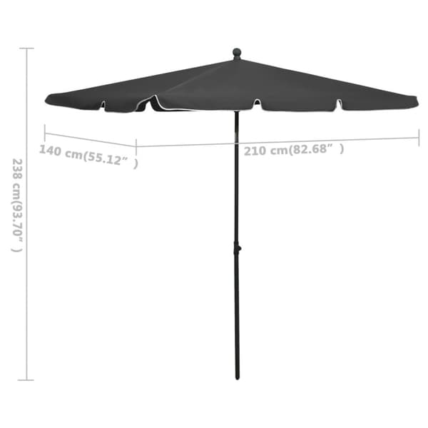 Puutarhan aurinkovarjo tangolla 210x140 cm antrasiitti - Aurinkovarjo - Aurinkovarjot - Home & Living