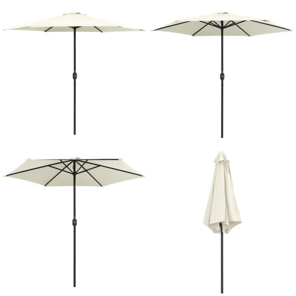 Trädgårdsparasoll med aluminiumstång 270x246 cm sandvit - Parasoll - Halvt Parasoll - Home & Living