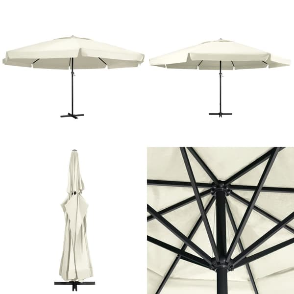Trädgårdsparasoll med aluminiumstång 600 cm sandvit - Parasoll - Parasoll - Home & Living