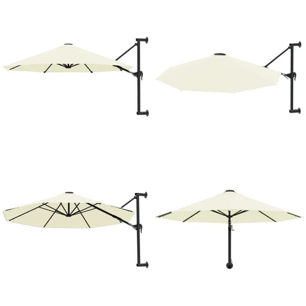 Väggmonterat parasoll med metallstång 300 cm sand - Parasoll - Trädgårdsparasoll - Home & Living