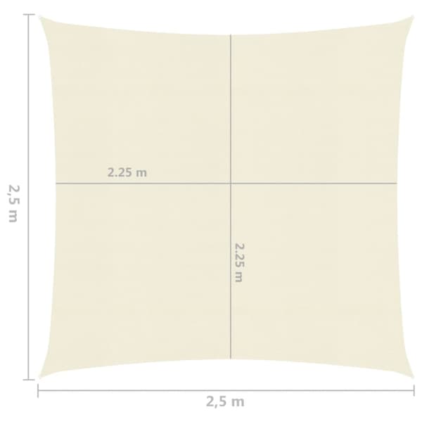 Aurinkopurje 160 g/m² kerma 2,5x2,5 m HDPE - Aurinkovarjopurje - Aurinkovarjopurjeet - Home & Living