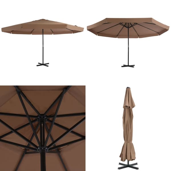 Udendørs parasol med aluminiumsstang 500 cm gråbrun - Parasol - Parasoller - Home & Living