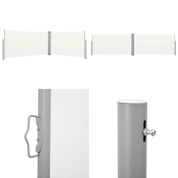 Infällbar skärm 160x600 cm gräddvit - Markis - Vindskydd - Home & Living