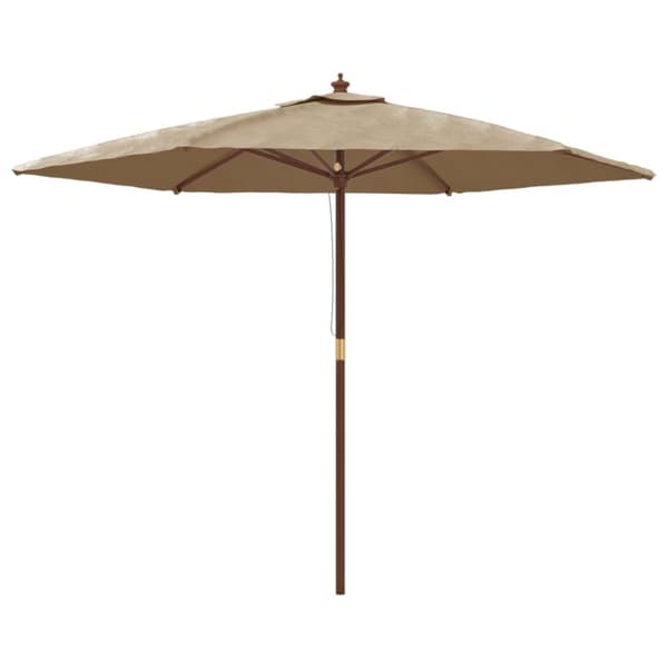 Parasoll med trästång 299x240 cm taupe - Trädgårdsparasoll - Parasoll - Home & Living