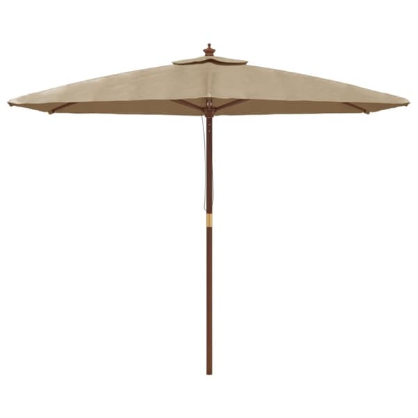 Parasoll med trästång 299x240 cm taupe - Trädgårdsparasoll - Parasoll - Home & Living
