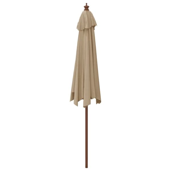 Parasoll med trästång 299x240 cm taupe - Trädgårdsparasoll - Parasoll - Home & Living
