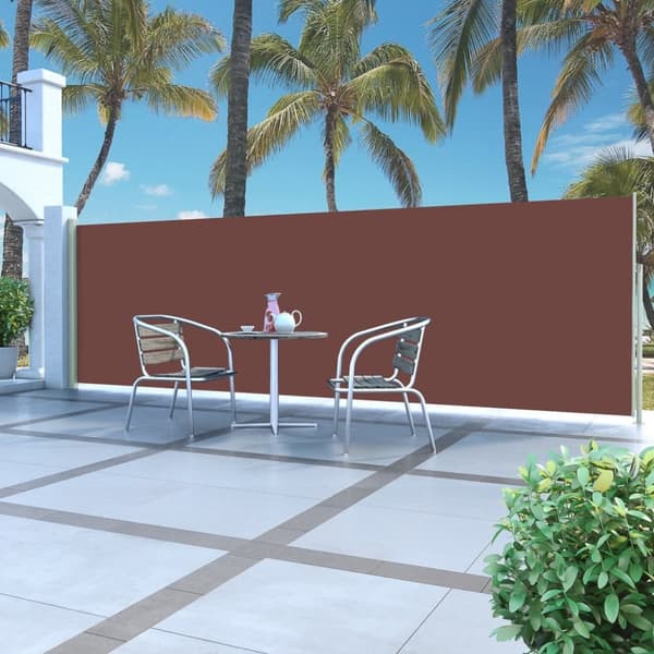 Sammenrullelig sidemarkise 160 x 500 cm brun - Sidemarkise - Sidemarkiser Altanvindskærm - Home & Living