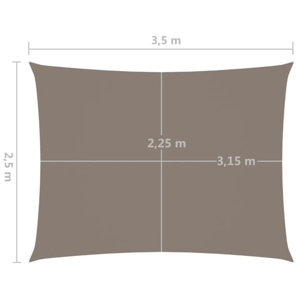 Solsegel oxfordtyg rektangulärt 2,5x3,5 m taupe - Solsegel - Solskydd - Home & Living