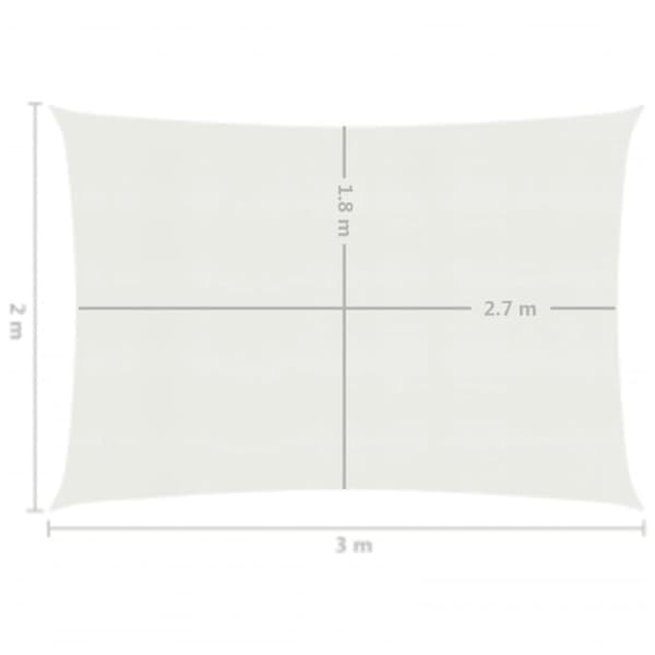 Solsejl 2x3 m 160 g/m² HDPE hvid - Solsejl - Solskærm - Home & Living