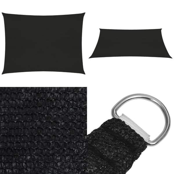 Aurinkopurje 160 g/m² musta 3,5x4,5 m HDPE - Aurinkovarjopurje - Aurinkovarjopurjeet - Home & Living