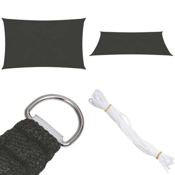 Solsejl 2,5x4,5 m 160 g/m² HDPE antracitgrå - Solsejl - Solskærm - Home & Living