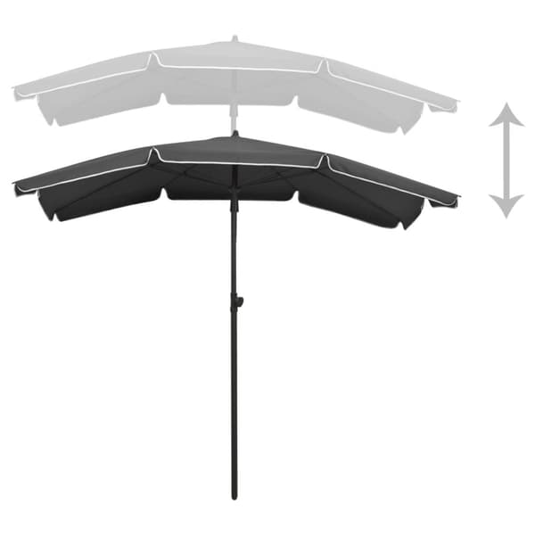 Parasoll med stång 200x130 cm antracit - Parasoll - Parasoller - Home & Living