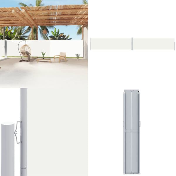 Infällbar sidomarkis gräddvit 180x1200 cm - Balkongmarkis - Sidomarkiser - Home & Living