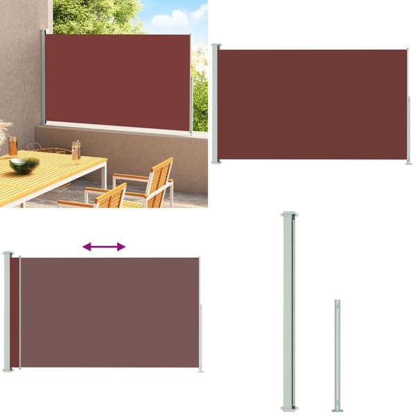 Sisäänvedettävä terassin sivumarkiisi 180x300 cm ruskea - Sivumarkiisi - Sivumarkiisit - Home & Living