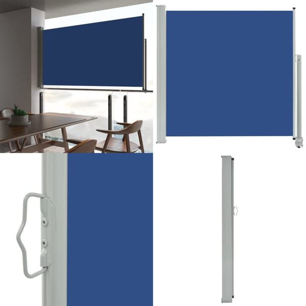 Sisäänvedettävä terassin sivumarkiisi 160x300 cm sininen - Sivumarkiisi - Sivumarkiisit - Home & Living