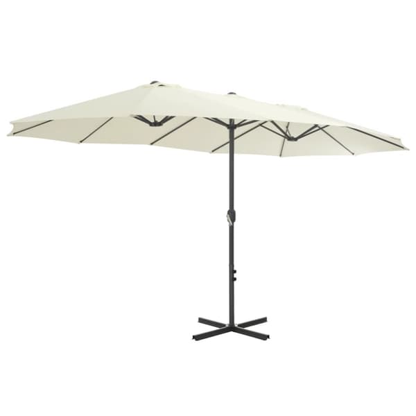 Aurinkovarjo alumiinitanko 460x270 cm hiekanruskea - Aurinkovarjo - Aurinkovarjot - Home & Living