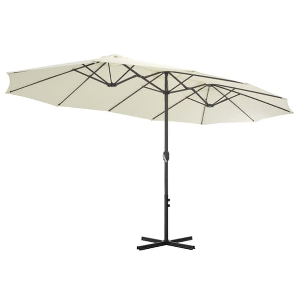 Aurinkovarjo alumiinitanko 460x270 cm hiekanruskea - Aurinkovarjo - Aurinkovarjot - Home & Living