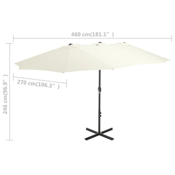 Aurinkovarjo alumiinitanko 460x270 cm hiekanruskea - Aurinkovarjo - Aurinkovarjot - Home & Living