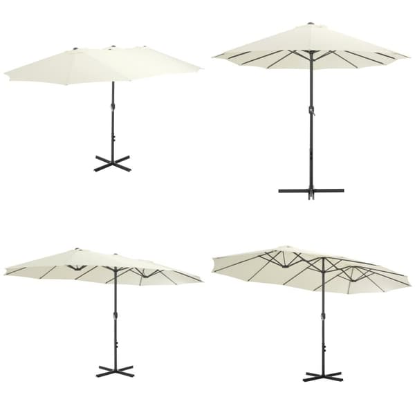 Aurinkovarjo alumiinitanko 460x270 cm hiekanruskea - Aurinkovarjo - Aurinkovarjot - Home & Living