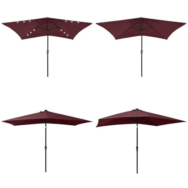 Parasol med stålstang og LED-lys 2x3 m bordeaux - Parasol - Parasoller - Home & Living