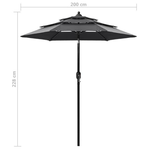 Trädgårdsparasoll med aluminiumstång 2 m antracit - Parasoll - Parasoller - Home & Living
